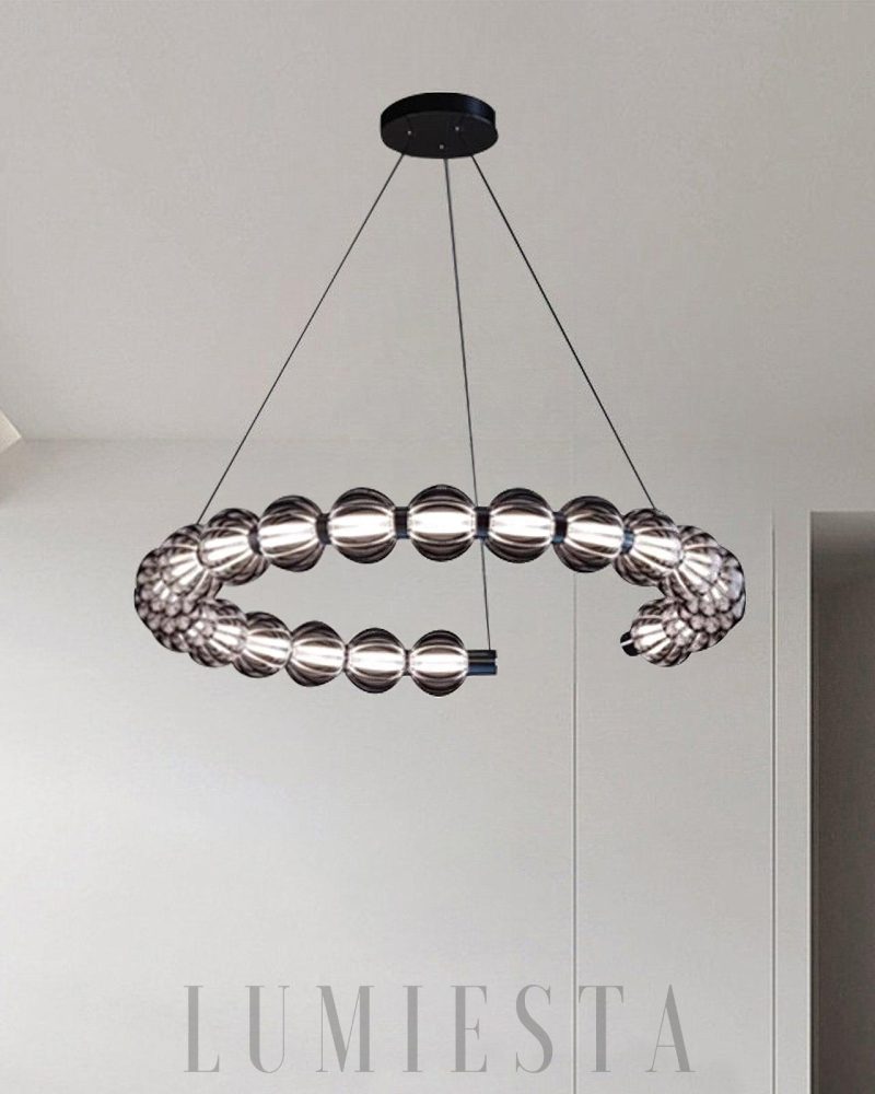 Lampa wisząca Amulet Chandelier A srebrna w różnych rozmiarach