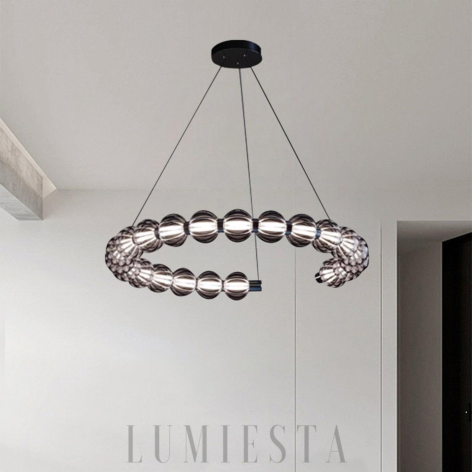 Lampa wisząca Amulet Chandelier A srebrna w różnych rozmiarach