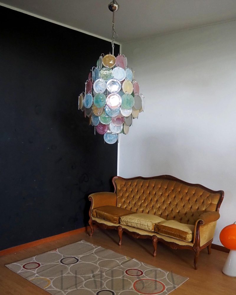 Lampa sufitowa Vintage Murano z kolorowymi dyskami 75cm