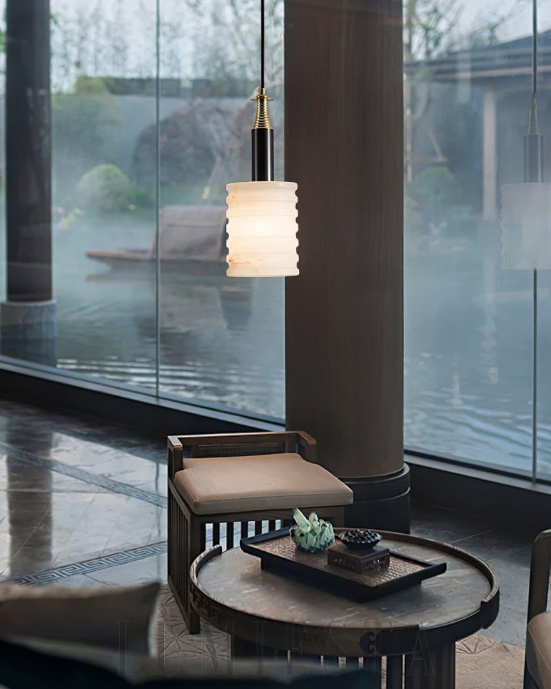 Lampa wisząca z alabastru w nowoczesnym stylu 12 5 cm 15 cm