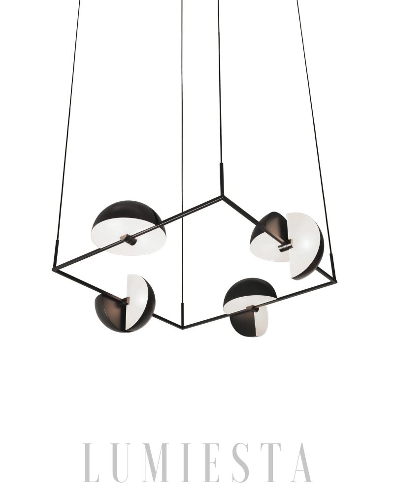 Elegancka lampa wisząca Trapeze Quartette w czarnym kolorze