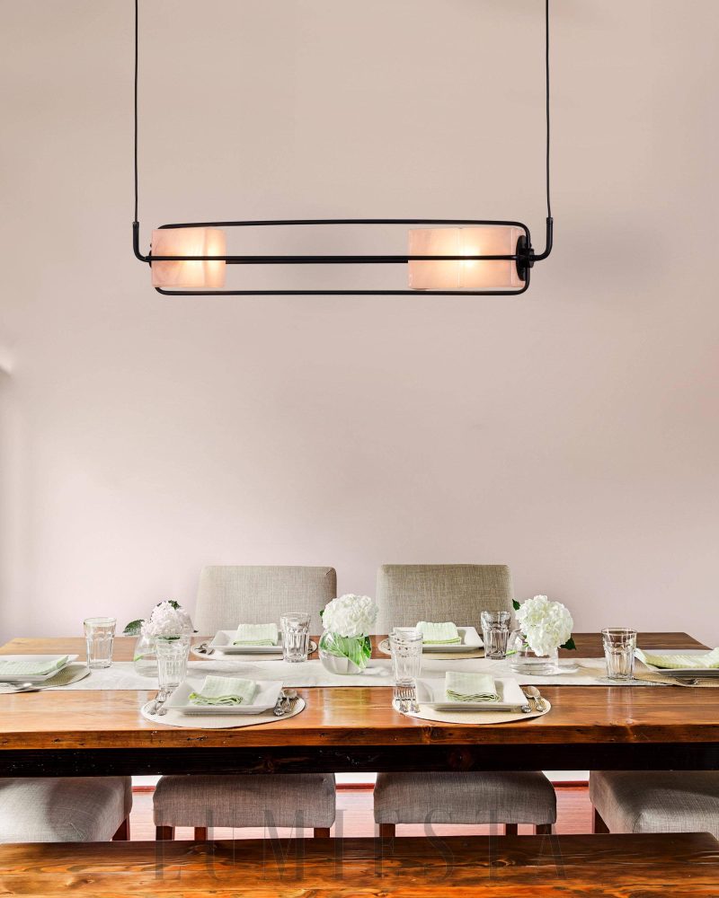 Lampa wisząca Alice w stylu brutalistycznym z metalu i szkła
