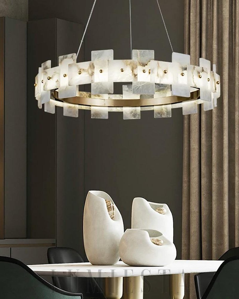 Montreal - lampa wisząca w stylu luksusowym z alabastru