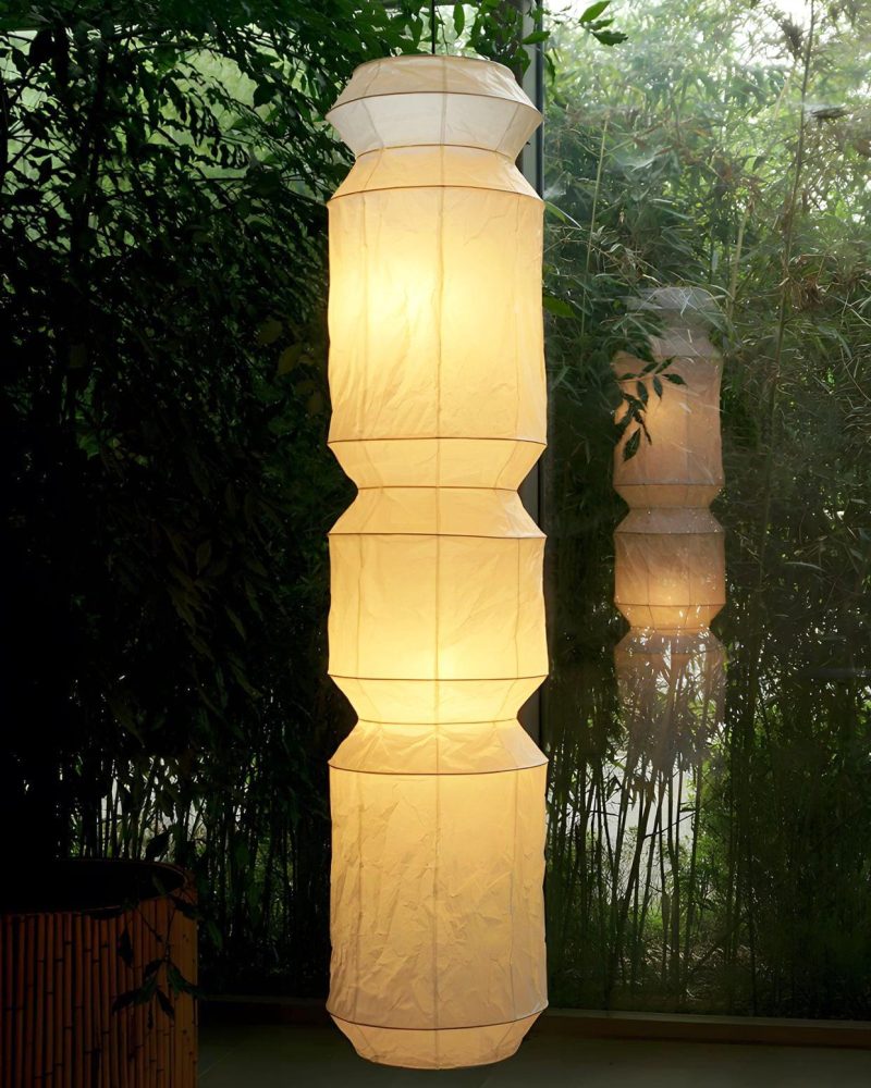 Lampa wisząca Akari L6 z białym kloszem i czarnym przewodem