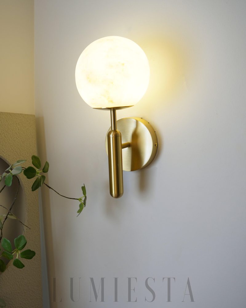 Lampa ścienna Orbis Alabaster złota elegancja 15cm x 35cm