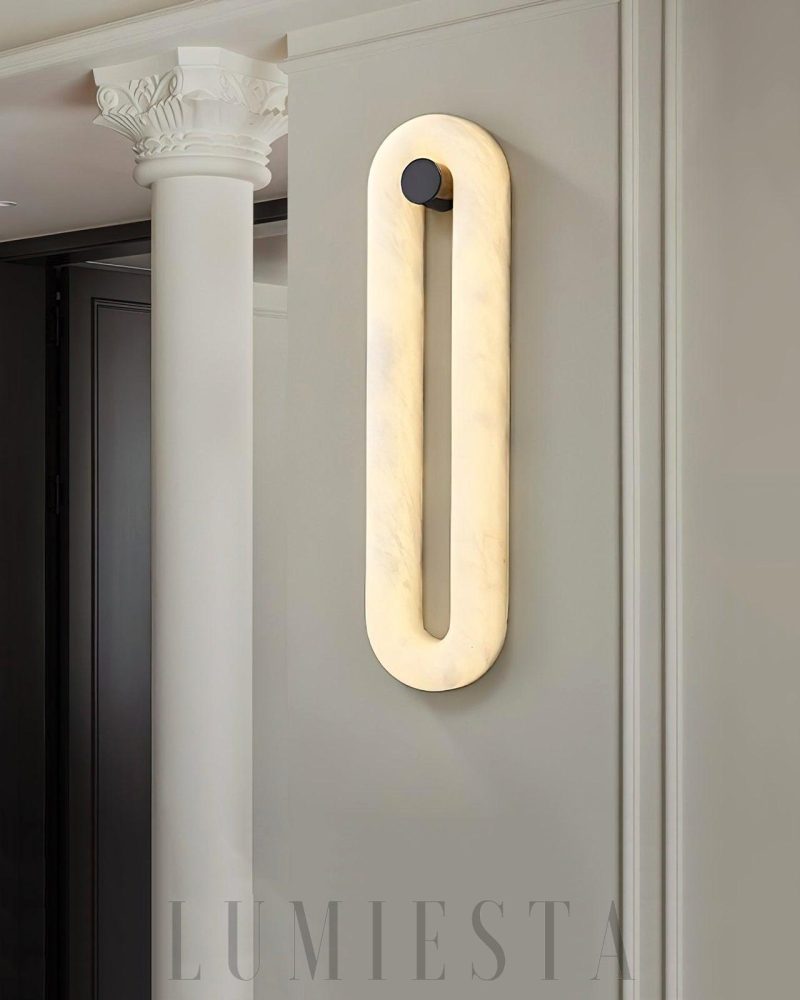 Lampa Ścienna Alabaster Fader Eliptyczna Czarna i Biała