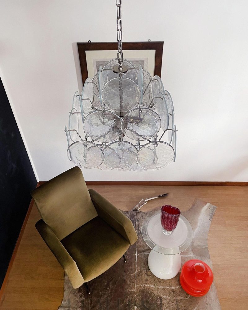 Lampa wisząca Vintage Murano z iryzującym szkłem 49cm