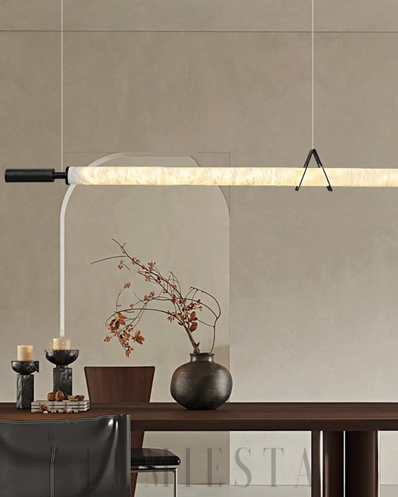 Lampa wisząca Organic Alabaster w kształcie liniowym 120cm