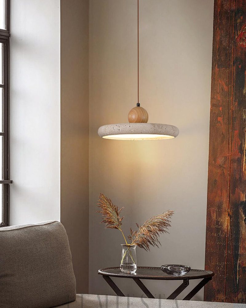Lampa wisząca Siyane z travertynu w stylu nowoczesnym