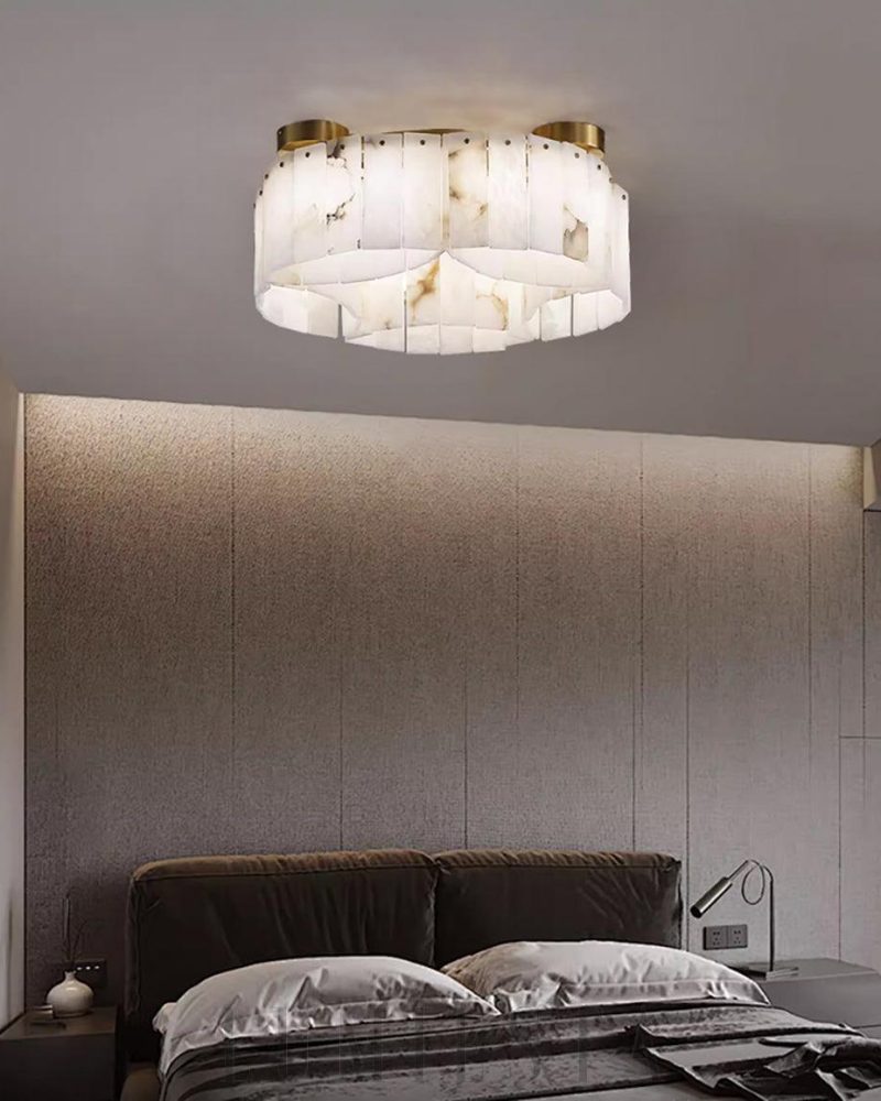 Lampa sufitowa Alabaster nowoczesna w kolorze złotym 55cm