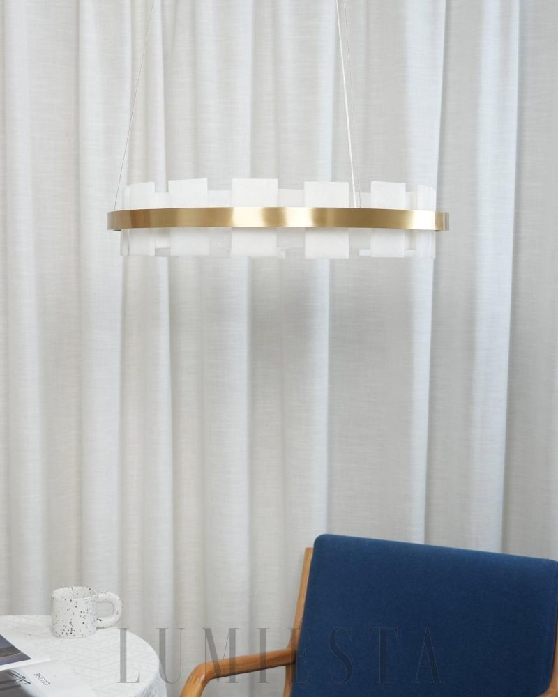 Montreal - lampa wisząca w stylu luksusowym z alabastru