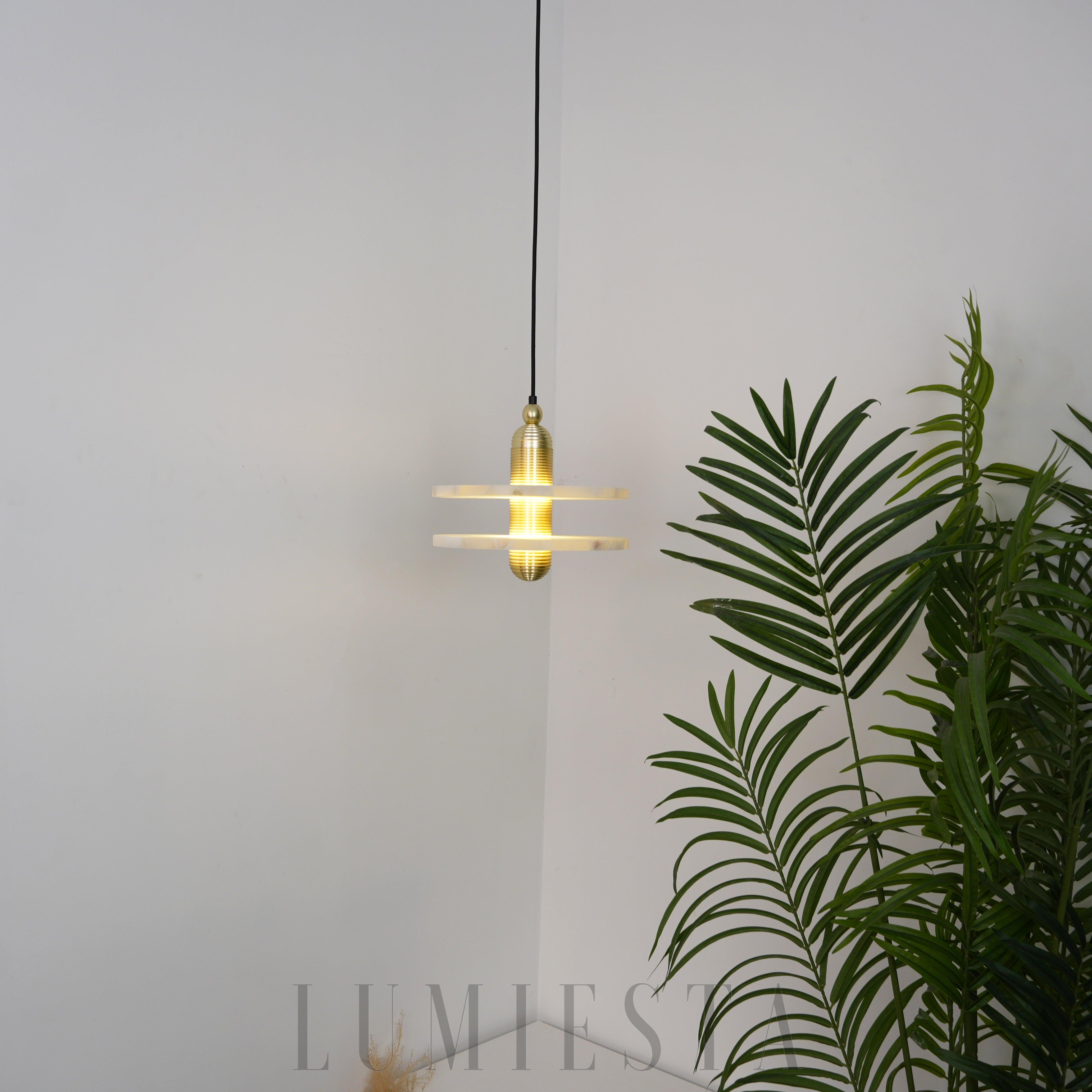 Lampa wisząca Lupa Alabaster w stylu nowoczesnym 18cm 28cm