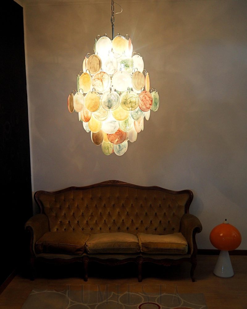 Lampa sufitowa Vintage Murano z kolorowymi dyskami 75cm