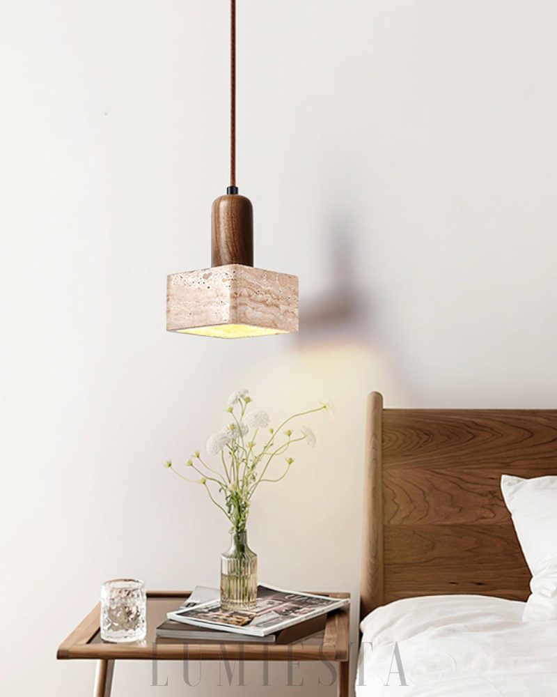 Lampa wisząca Travertine Talla w stylu rustykalnym 20cm