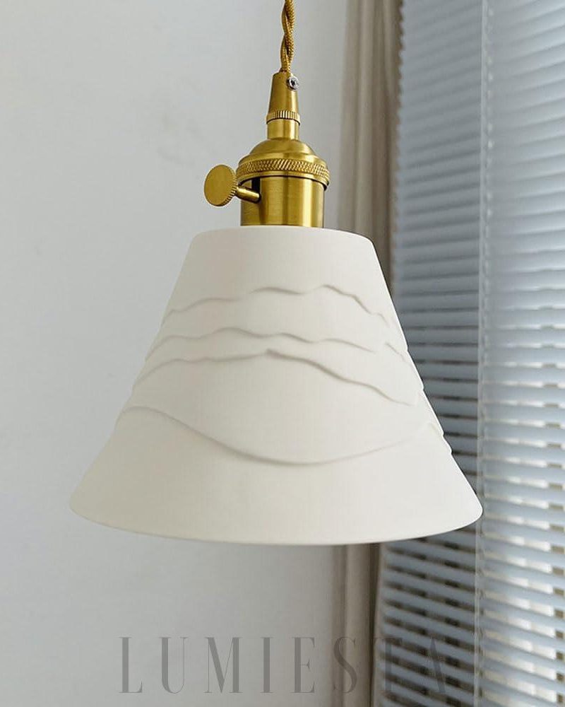 Lampa wisząca ceramiczna Mountains Shadow w stylu naturalnym 15cm