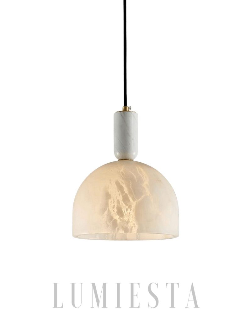 Lampa wisząca Blair z alabastru w białym kolorze 20cm