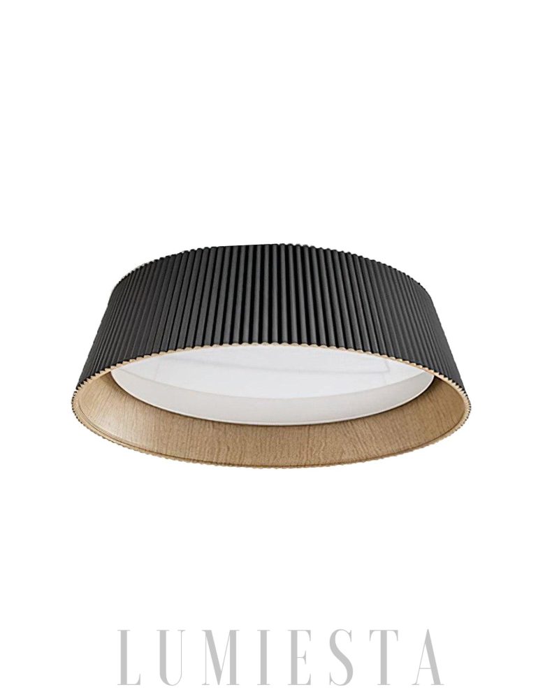 Lampa sufitowa z żebrowanym kloszem w kolorze czarnym lub białym