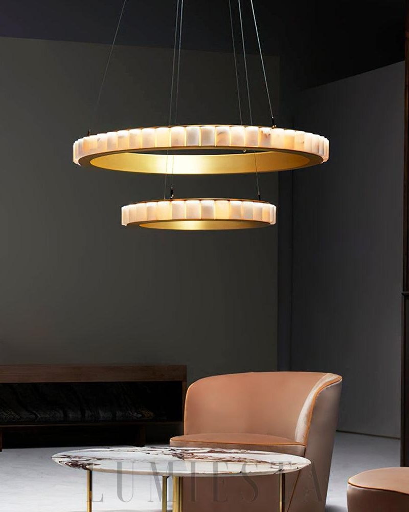 Alba Dorata - lampa wisząca w stylu nowoczesnym z alabastru
