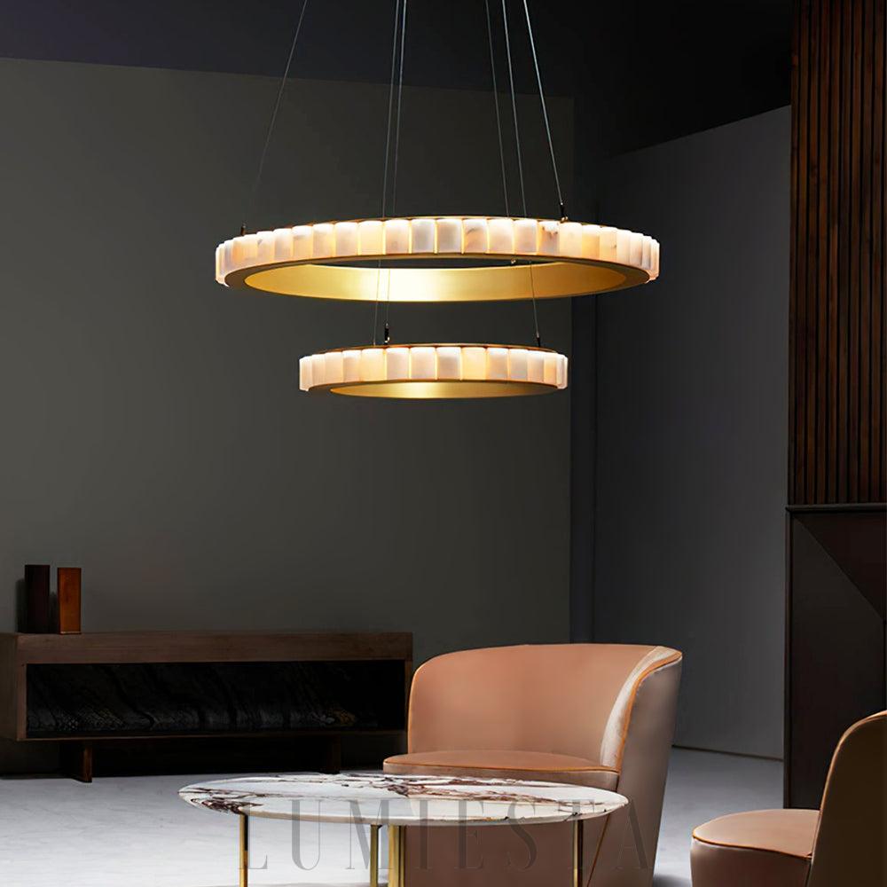 Alba Dorata - lampa wisząca w stylu nowoczesnym z alabastru