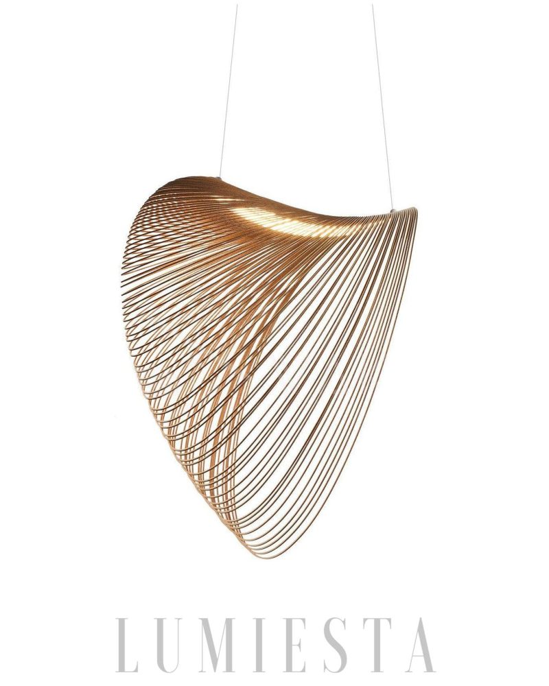 Lampa wisząca Art Float w kształcie nowoczesnej konstrukcji z drewna