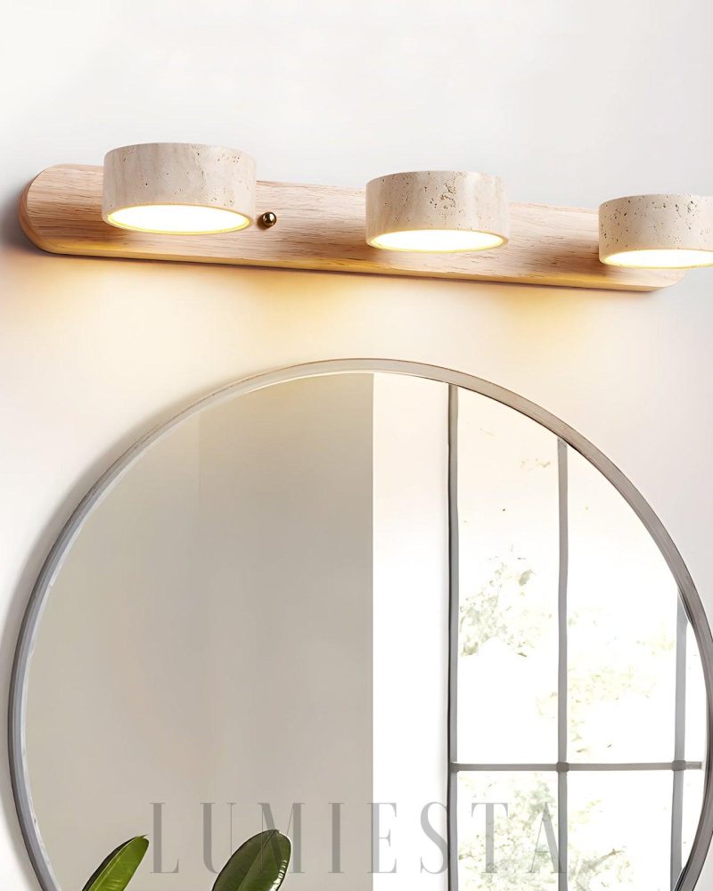 Lampa ścienna Travertine Duo w stylu naturalnym 32cm 51cm 70cm