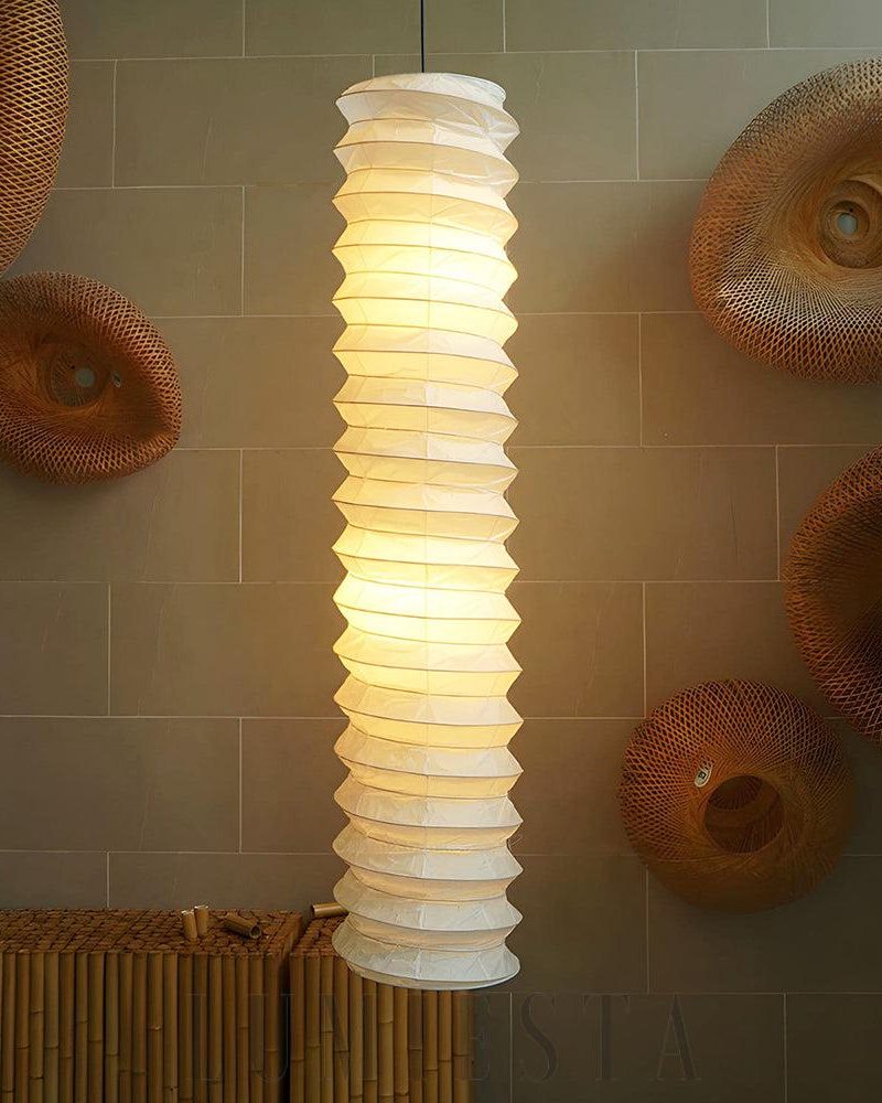 Lampa wisząca Akari 31N z papieru w kształcie cylindrycznym