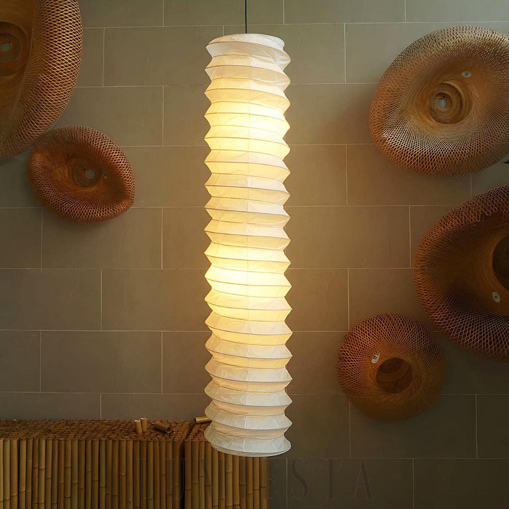 Lampa wisząca Akari 31N z papieru w kształcie cylindrycznym