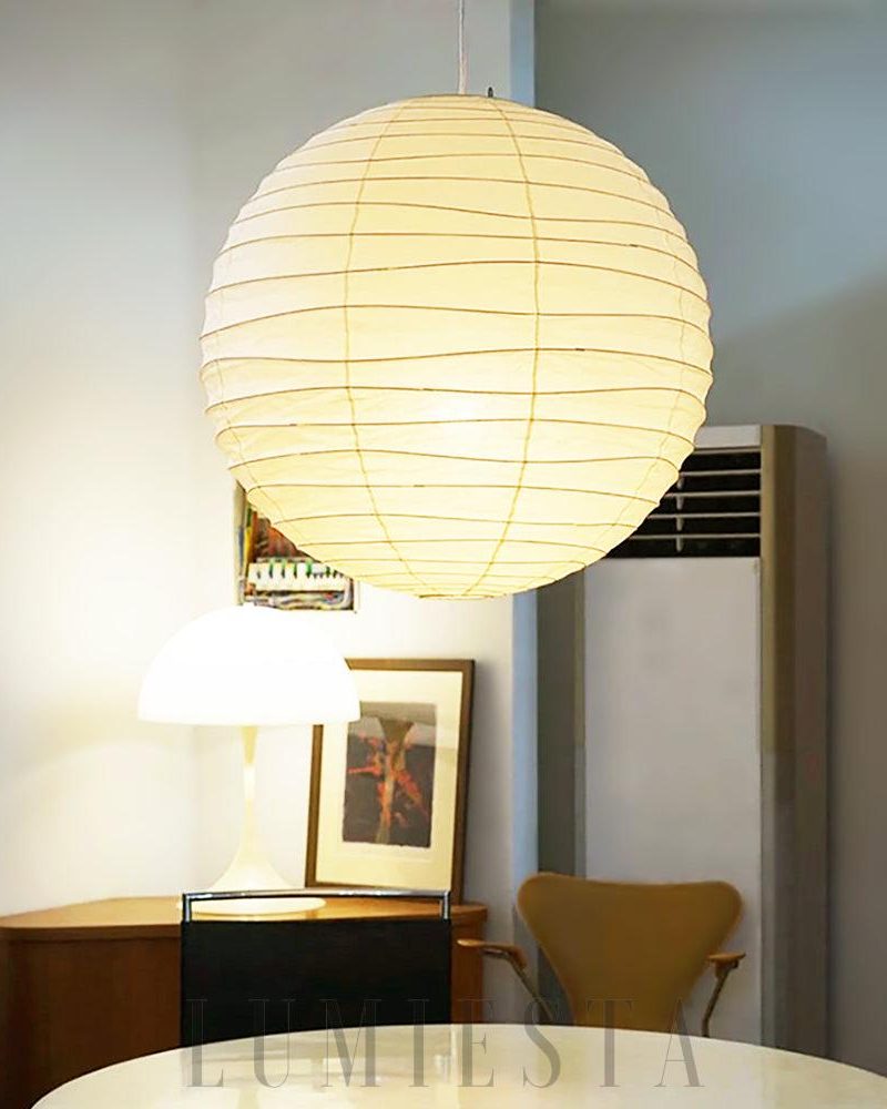 Lampa wisząca Akari 100D okrągła z papieru mulberry biała