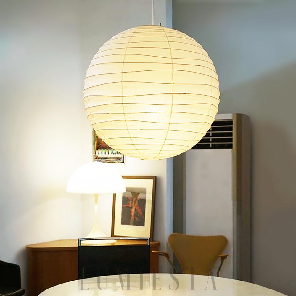 Lampa wisząca Akari 100D okrągła z papieru mulberry biała
