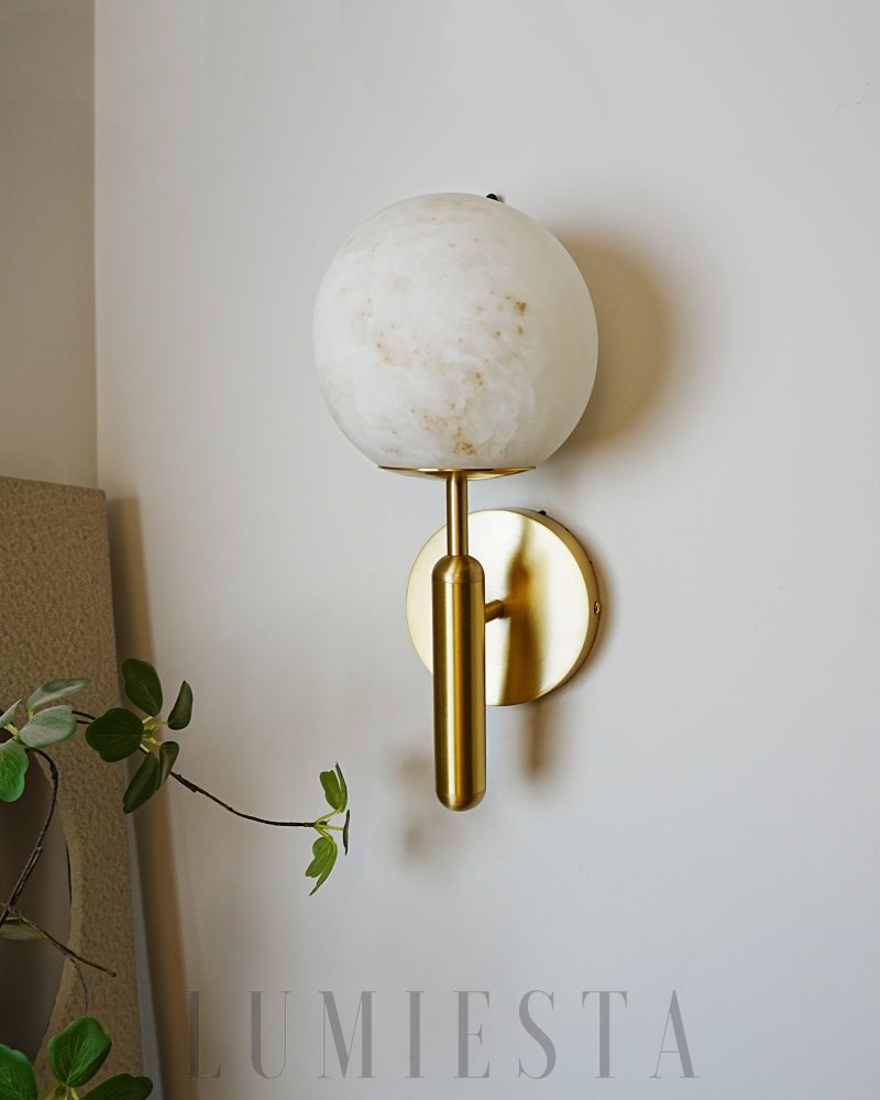 Lampa ścienna Orbis Alabaster złota elegancja 15cm x 35cm
