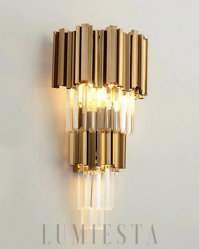 Lampa ścienna Bourbons Grand w złotym kolorze 30x60 cm
