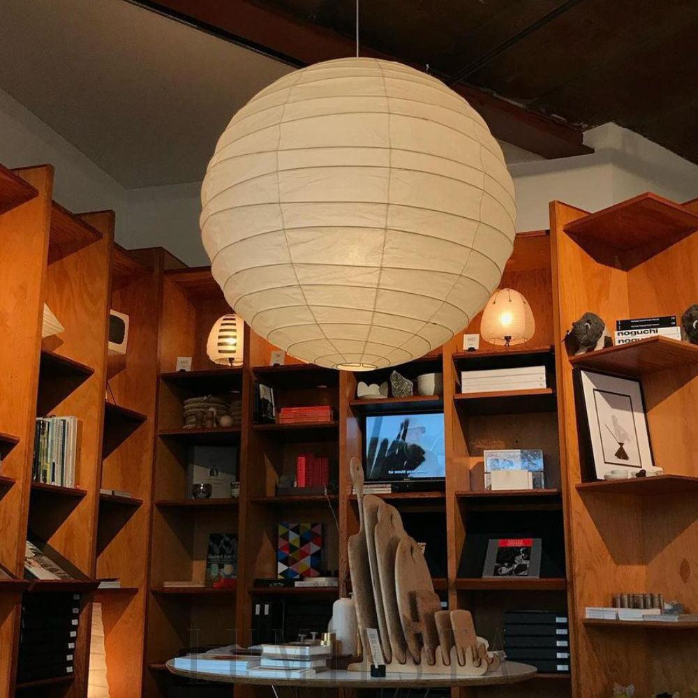 Lampa wisząca Akari 55D 75D w białym kolorze z bambusa