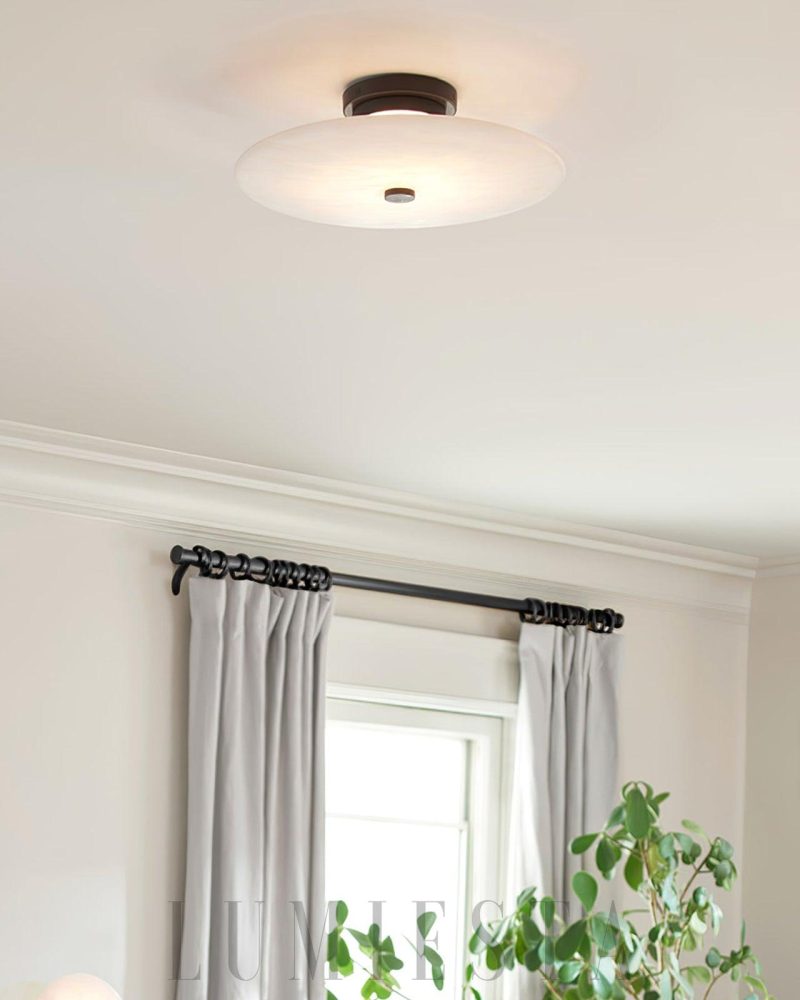 Lampa sufitowa Ankeny Alabaster w kształcie okrągłym 20cm