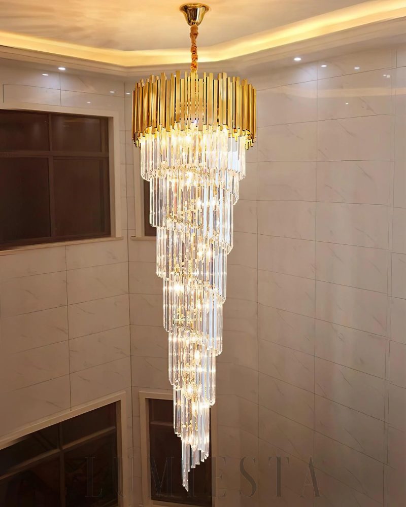 Lampa wisząca Bourbons Louis złota dwupoziomowa 61cm