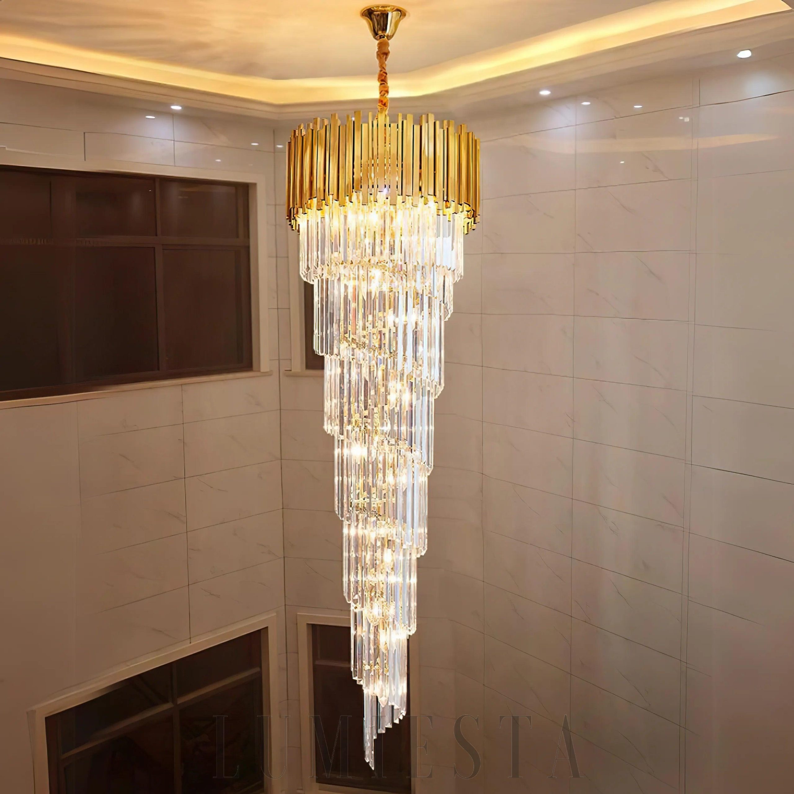 Lampa wisząca Bourbons Louis złota dwupoziomowa 61cm