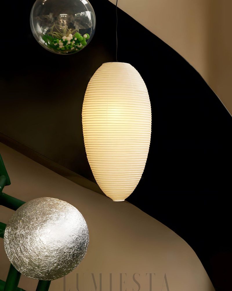 Lampa wisząca Akari 23A 24A w stylu japońskim biała