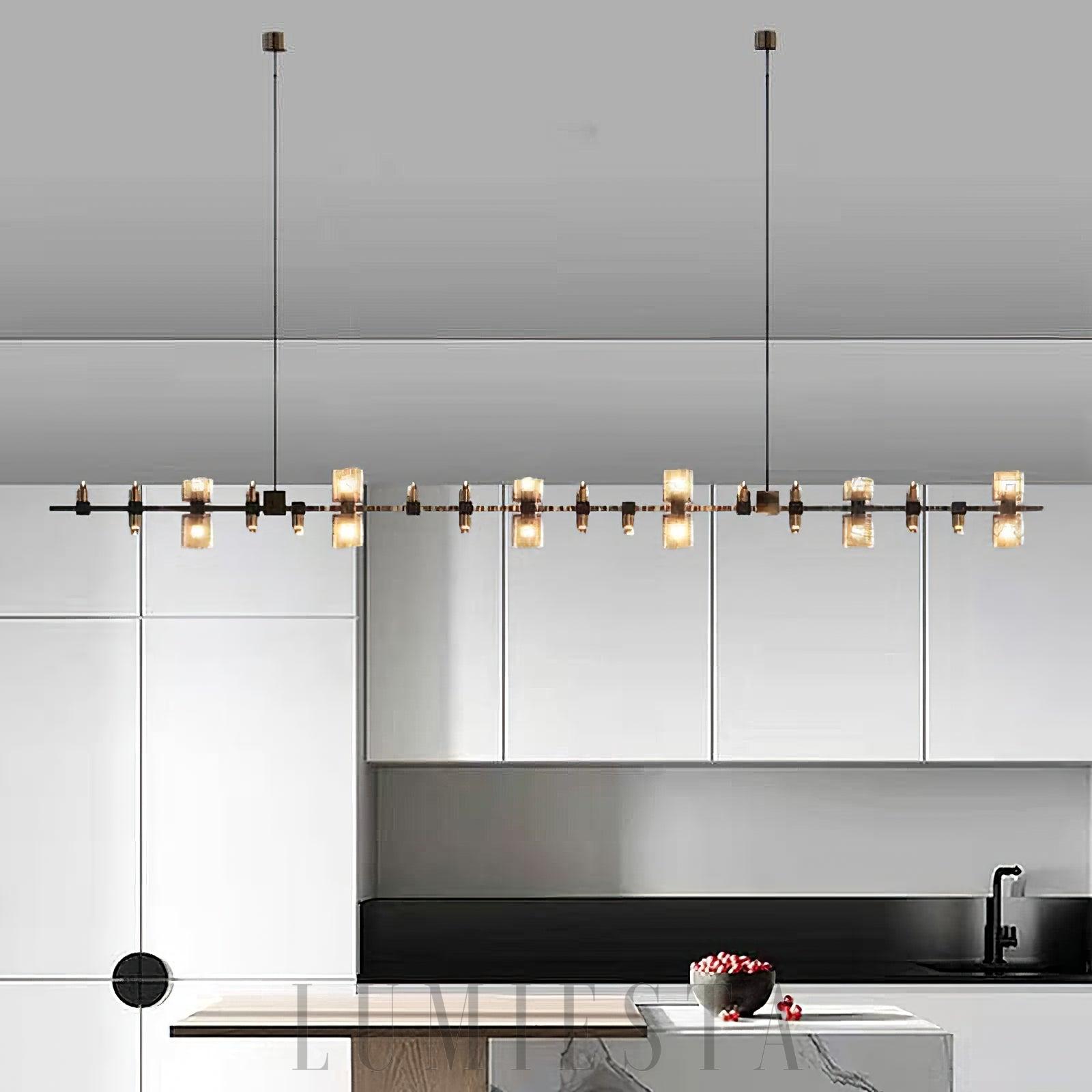 Lampa wisząca Semper Mia w stylu nowoczesnym z mosiądzu 120cm