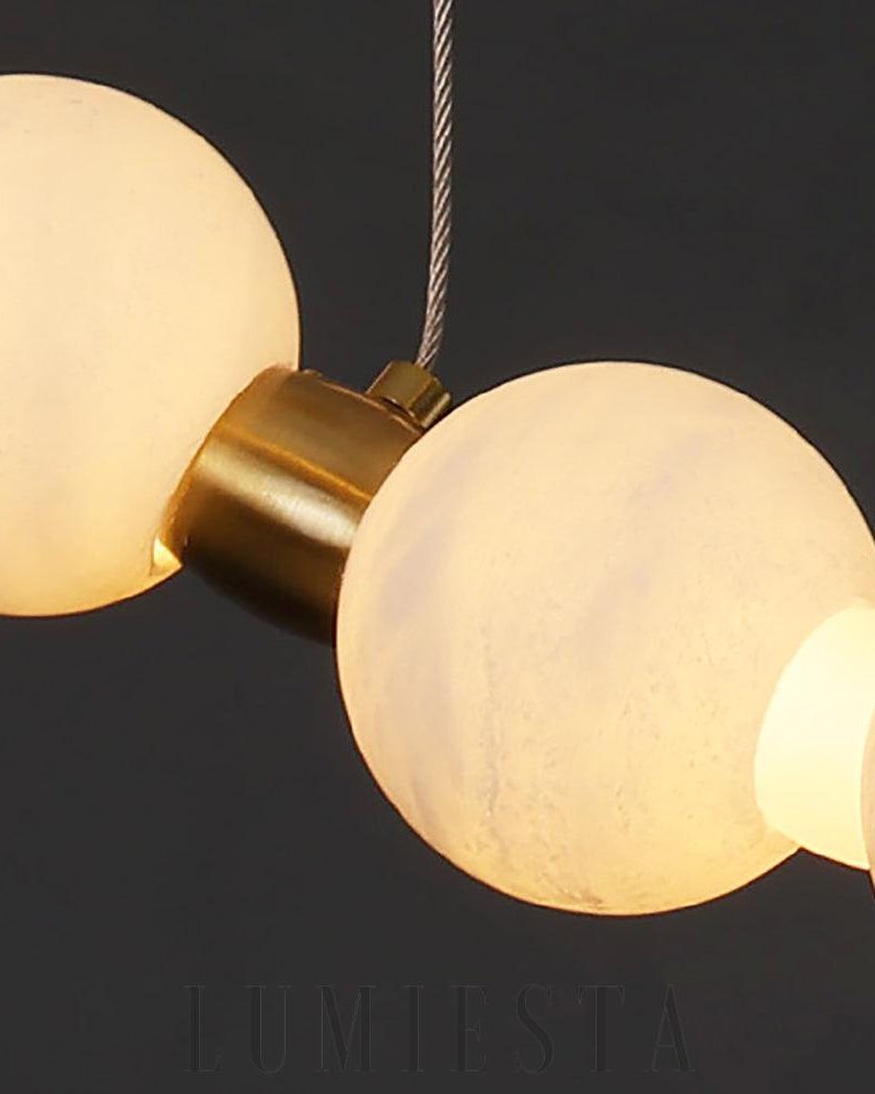 Lupria - lampa wisząca okrągła z alabastru w stylu nowoczesnym