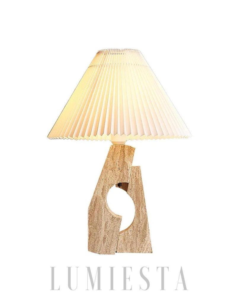 Lampa stołowa z trawertynu w stylu nowoczesnym 43cm
