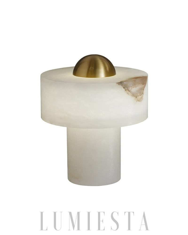 Lampa stołowa z alabastru w białym kolorze 25cm nowoczesny styl