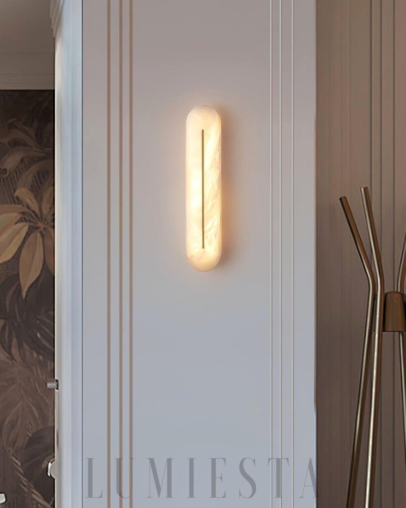 Lampa ścienna Alabaster Orbison w eleganckim stylu 10cm 46cm