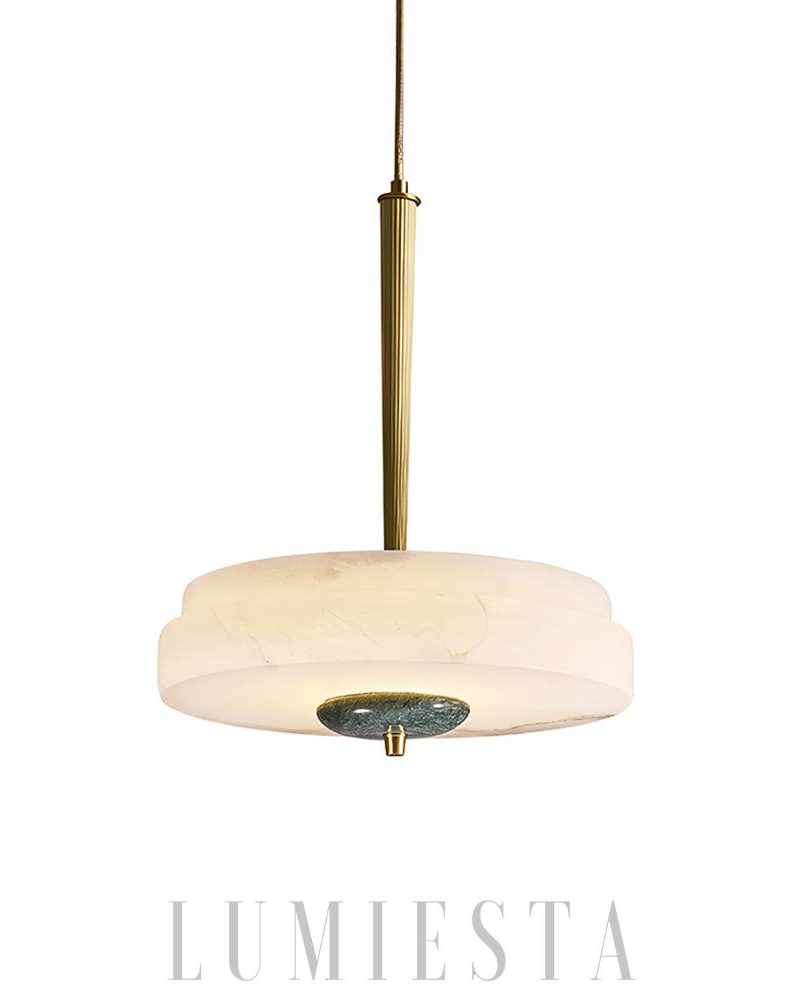 Elegancka lampa wisząca Alabaster Trave w białym kolorze 30cm