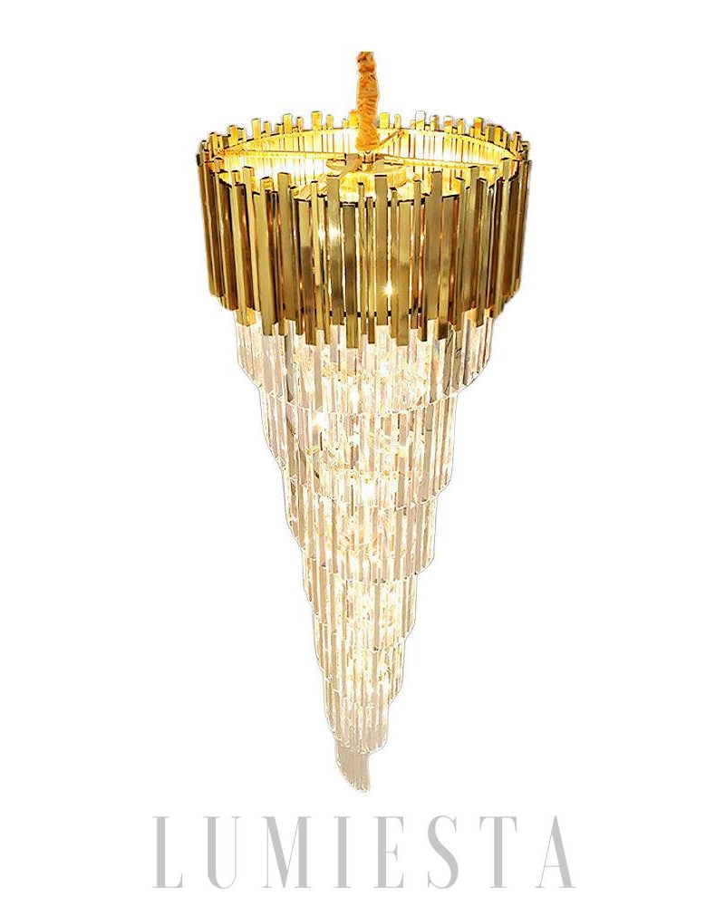 Lampa wisząca Bourbons Louis złota dwupoziomowa 61cm