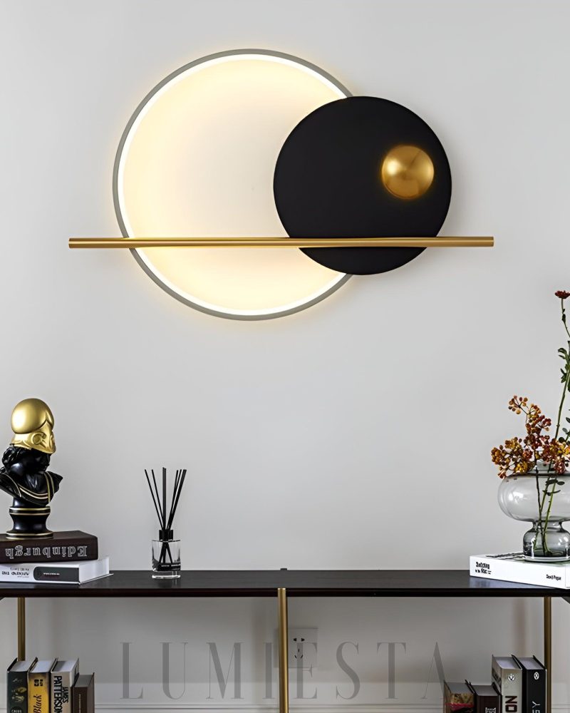 Nowoczesna podwójna okrągła lampa ścienna w stylu minimalistycznym