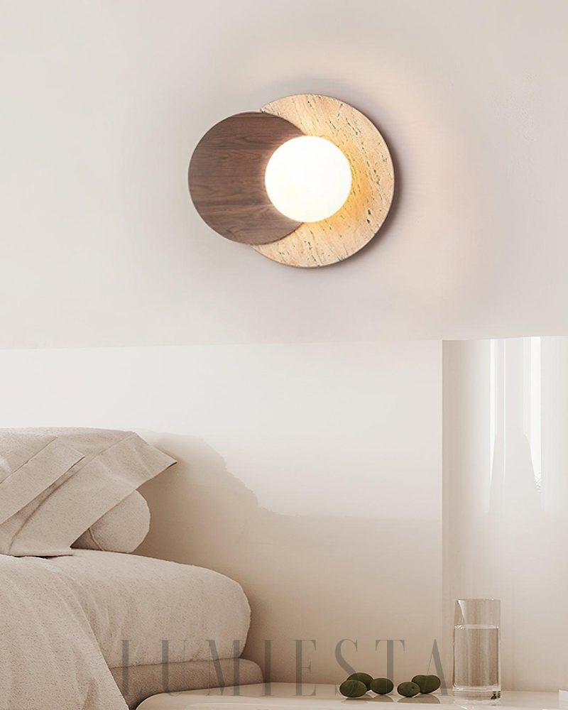 Lampa ścienna Lunar Eclipse z travertynu w stylu nowoczesnym