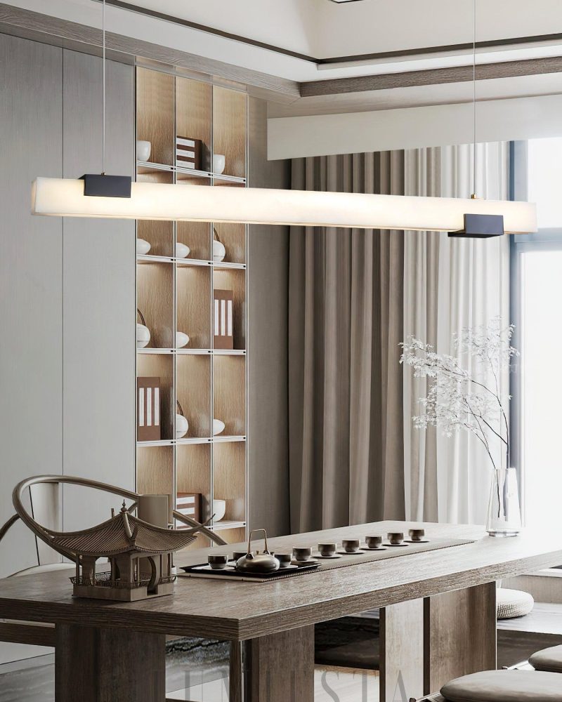 Lampa wisząca Cary Alabaster w stylu nowoczesnym 100cm 120cm