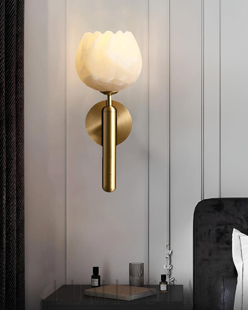 Lampa ścienna Alabaster Mian w stylu eleganckim złota i czarna