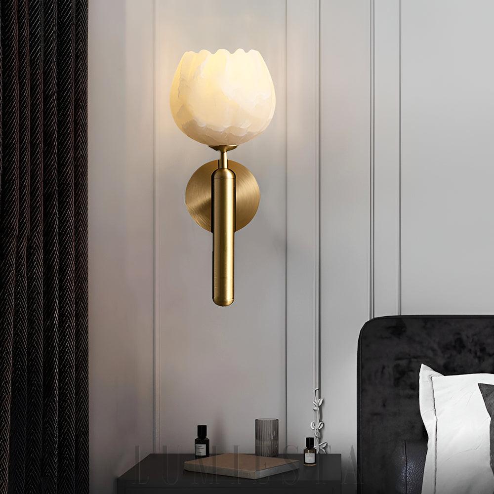 Lampa ścienna Alabaster Mian w stylu eleganckim złota i czarna