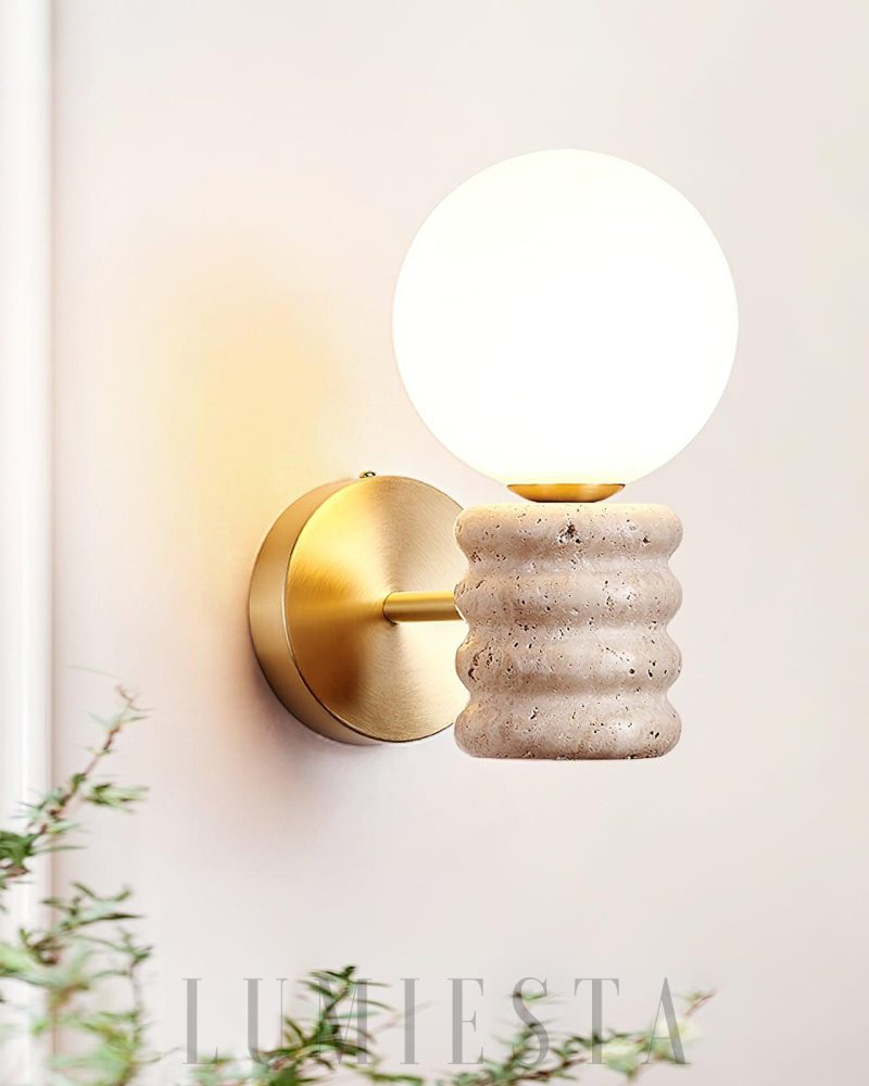 Lampa Ścienna Travertine Romus w Stylu Minimalistycznym Beżowa