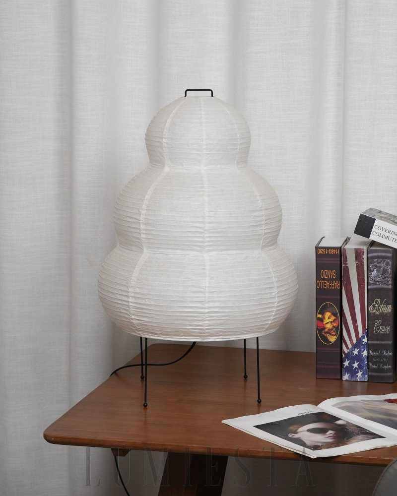 Lampa stołowa Akari 25N w stylu japońskim z papieru washi 40cm